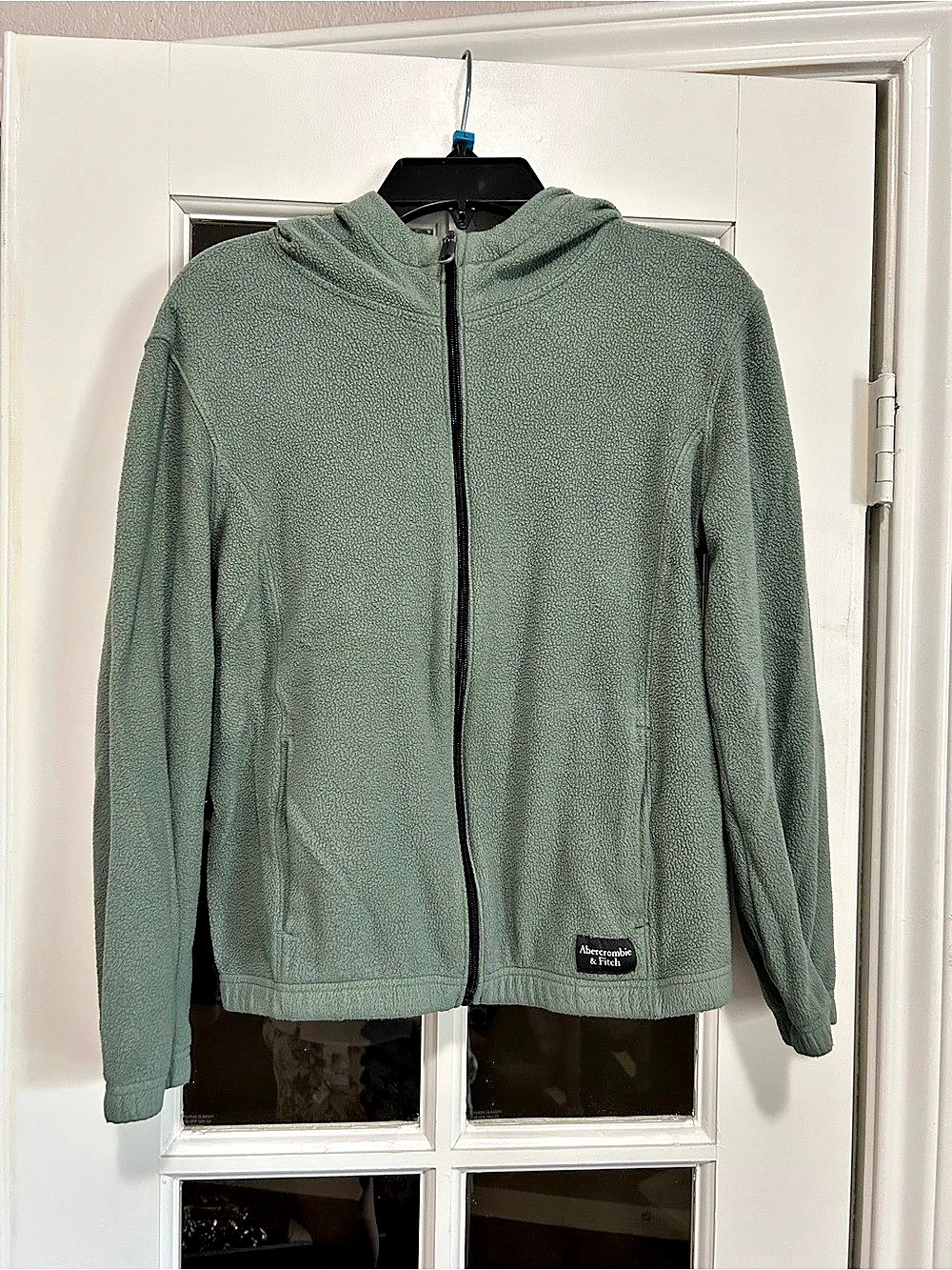Abercrombie & Fitch Kids Boys 9/10 Green Hooded Fleece Jacket Like New